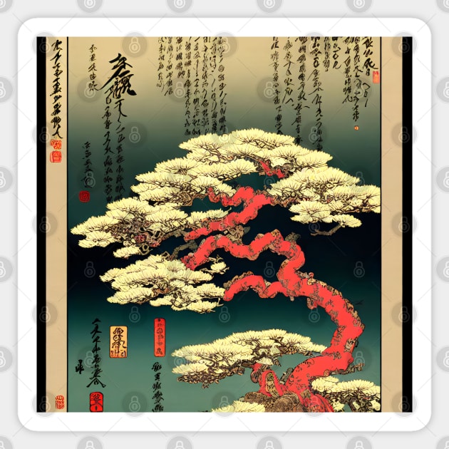 Vivid Bonsai Tree Shido Art Print Sticker by adorcharm